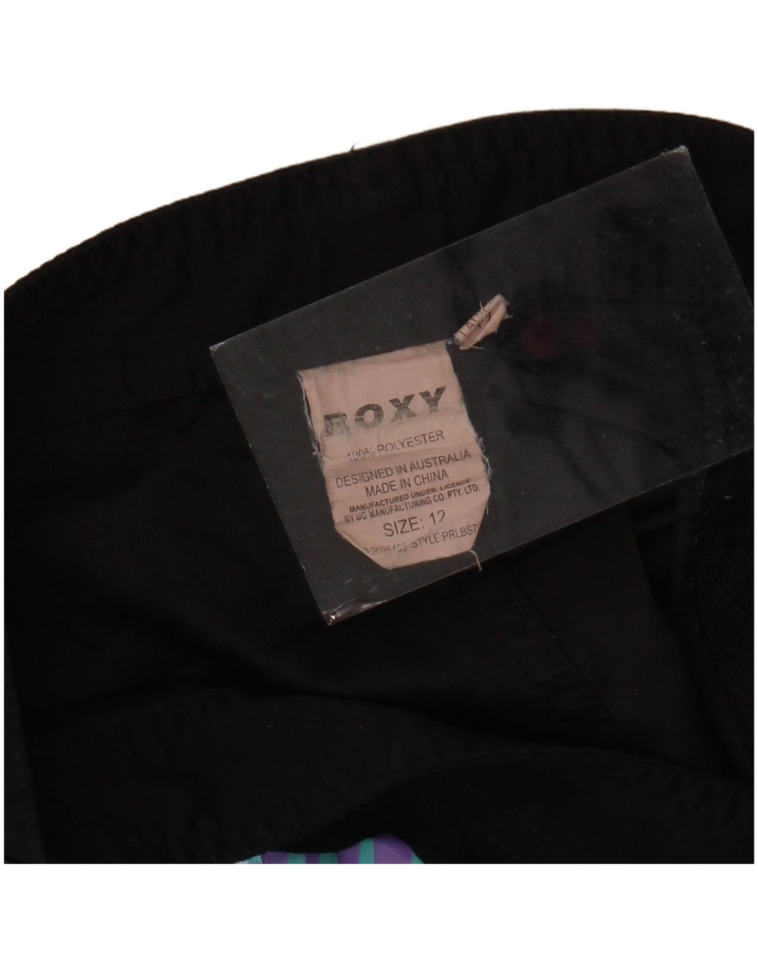Pantaloncini casual grafici da donna ROXY US 12 Large W34 poliestere nero