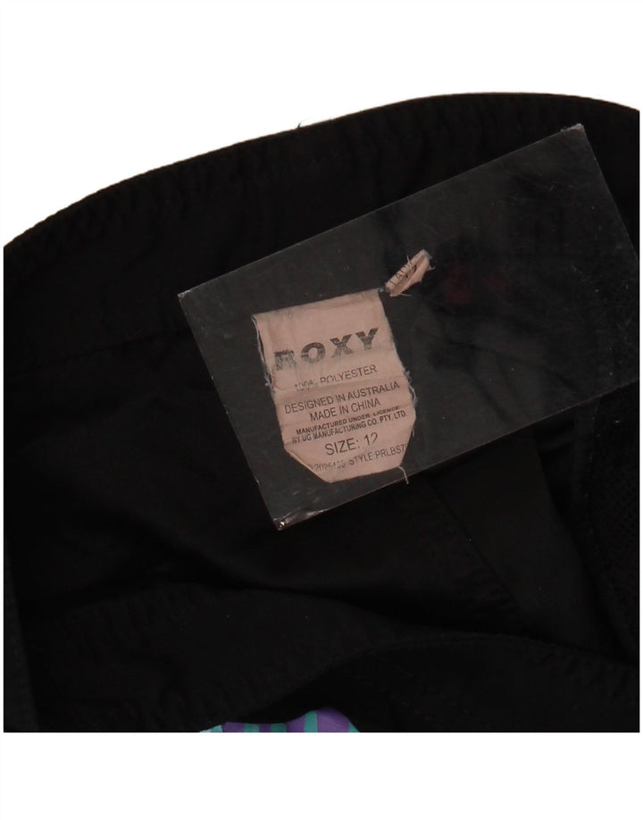 Pantaloncini casual grafici da donna ROXY US 12 Large W34 poliestere nero