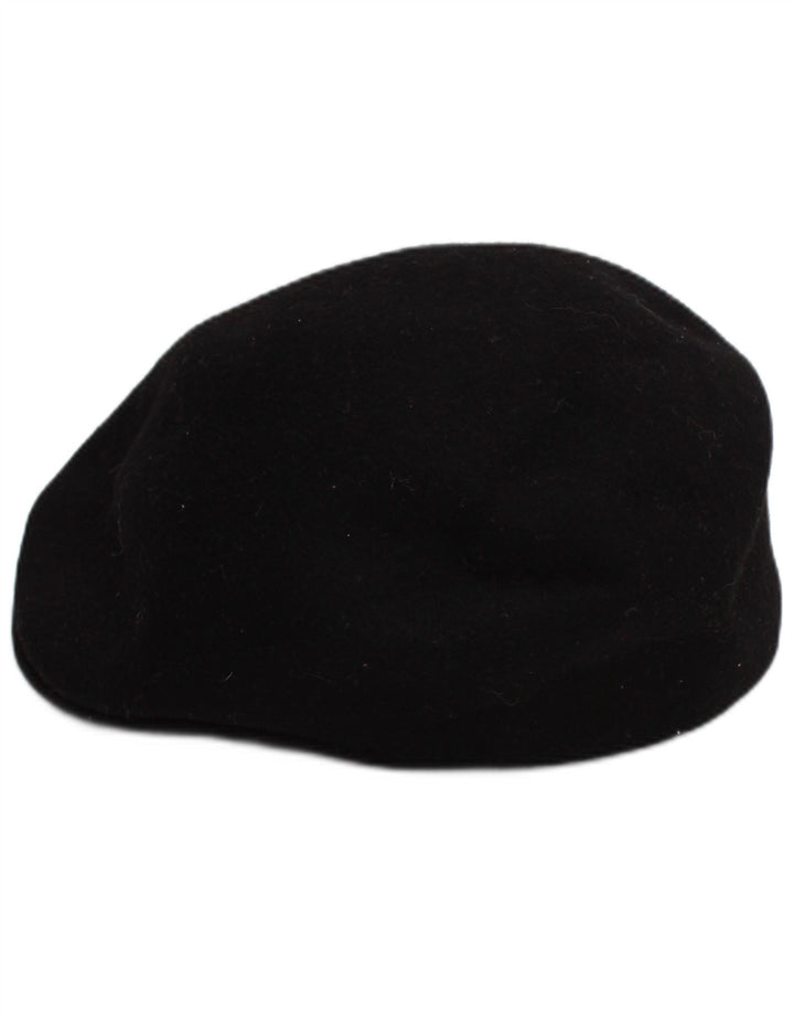 VINTAGE Mens Beret Hat Medium Black Wool Classic