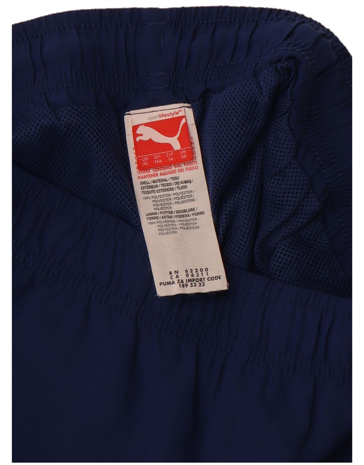 Pantaloncini sportivi con grafica PUMA da bambino 11-12 anni in poliestere blu navy