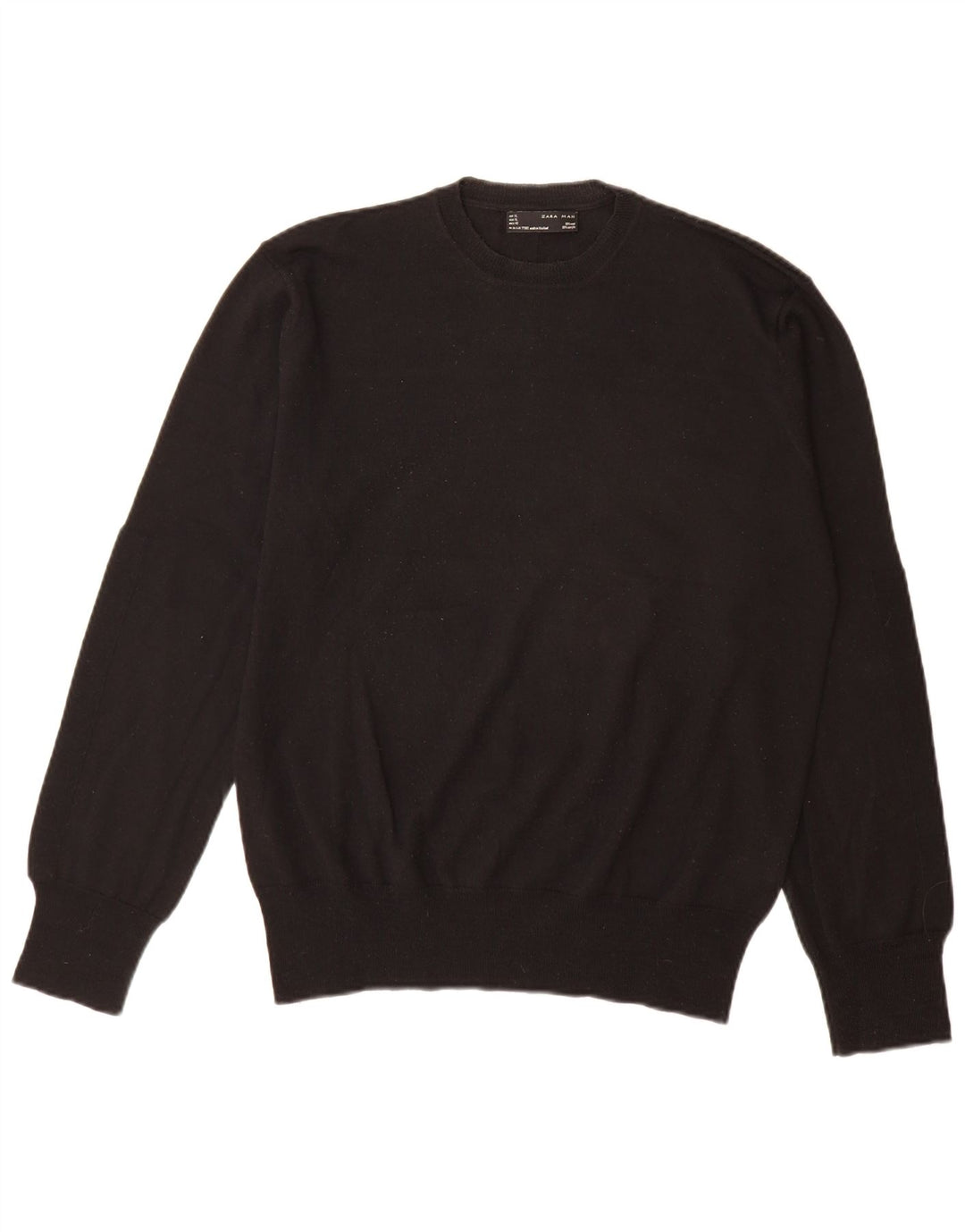 Maglione maglione girocollo da uomo Zara XL in lana nera