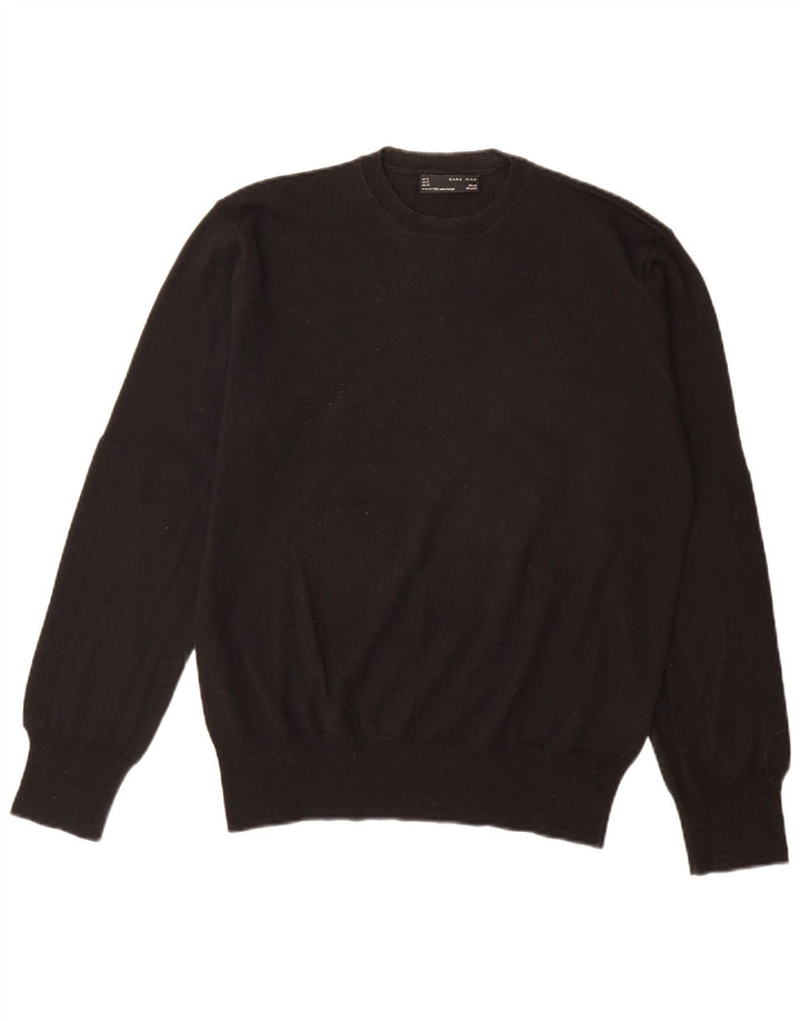 Maglione maglione girocollo da uomo Zara XL in lana nera