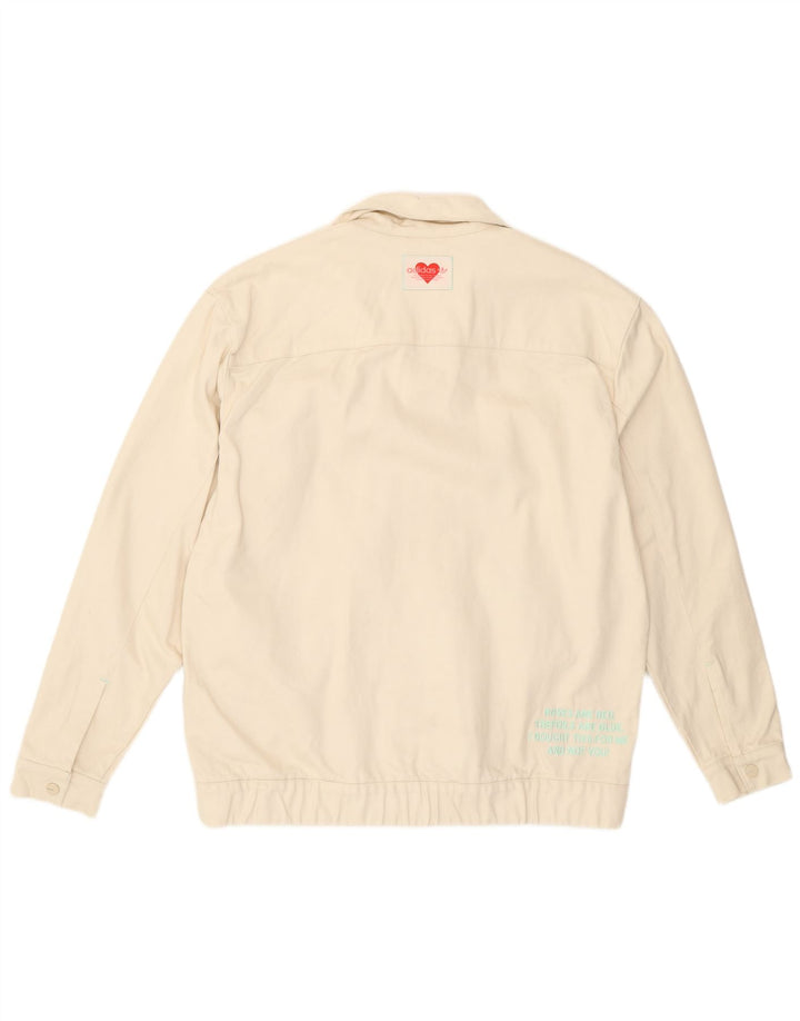 Giacca bomber da uomo Adidas UK 36 Small Off White Cotton