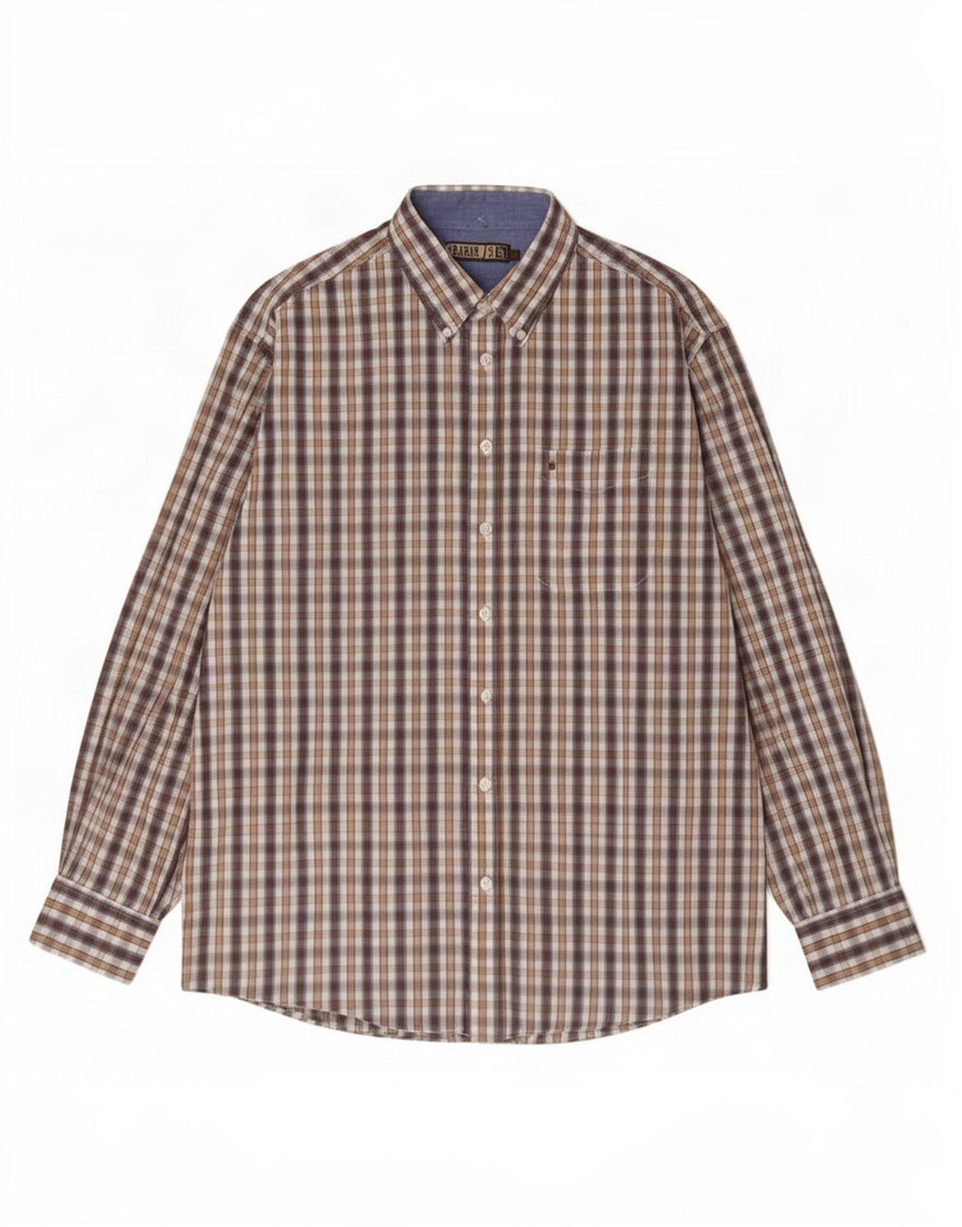 Camicia da uomo Farah a quadri marroni grandi