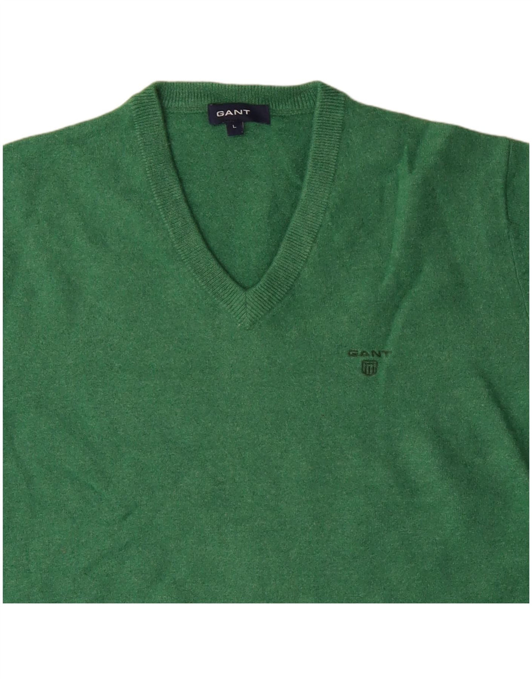 GANT Maglione da donna con scollo a V UK 14 Lana d'agnello verde grande