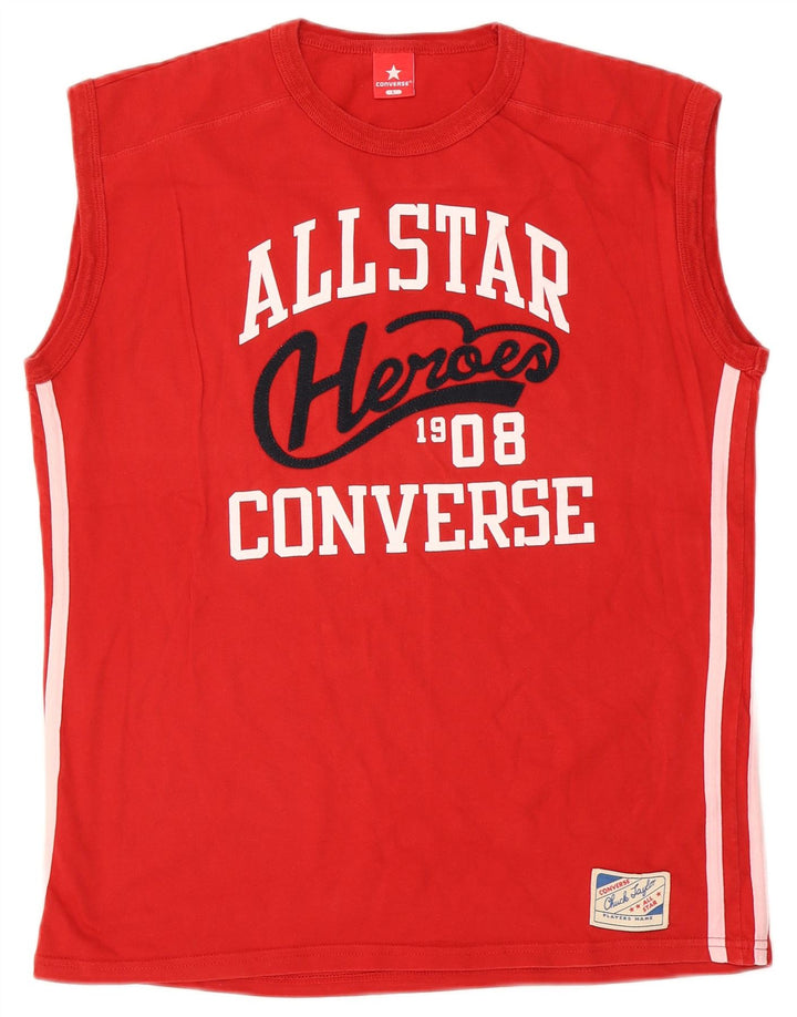 Converse Canottiera grafica da uomo grande in cotone rosso