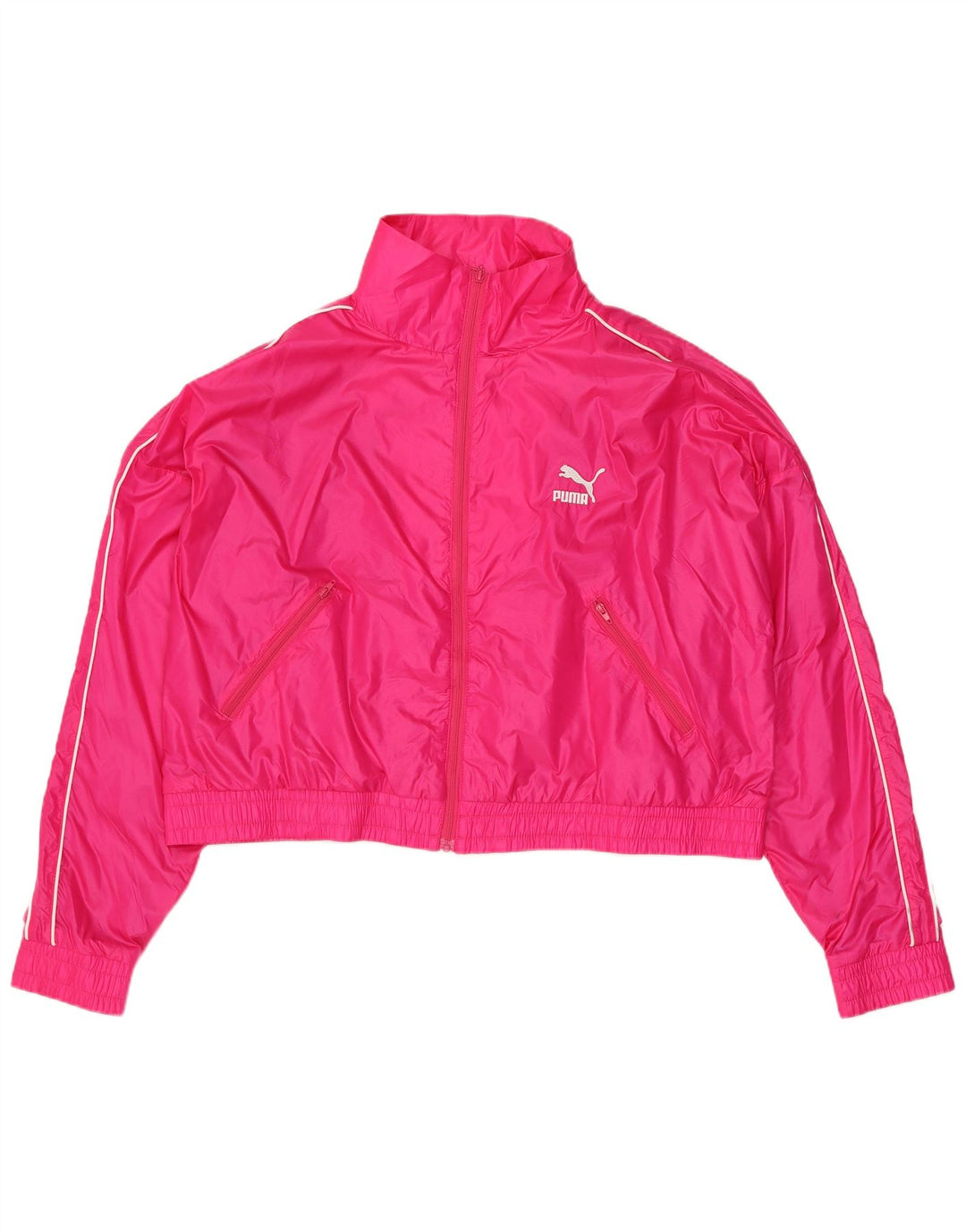 PUMA Giacca da ginnastica oversize corta da donna UK 14 Nylon rosa medio