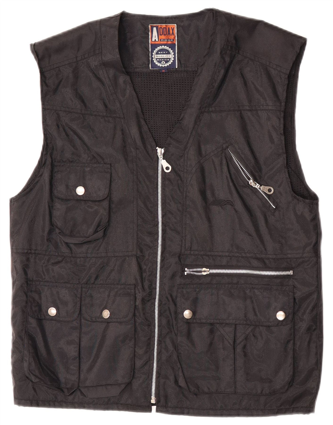 Gilet utility da uomo vintage UK 38 nylon nero medio
