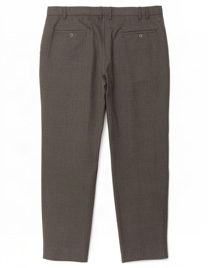 Pantaloni da abito regolari dritti da uomo Marks & Spencer W38 L31 poliestere grigio