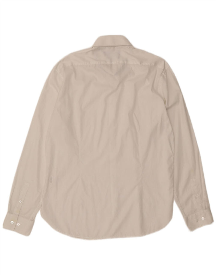 Camicia DKNY da uomo slim fit taglia 16 1/2 grande cotone bianco