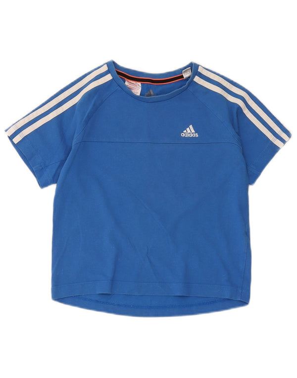 Maglietta Adidas Climalite da ragazzo, 7-8 anni, in cotone blu