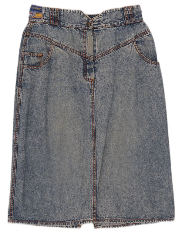 Gonna di jeans vintage da donna IT 42 media W28 cotone blu