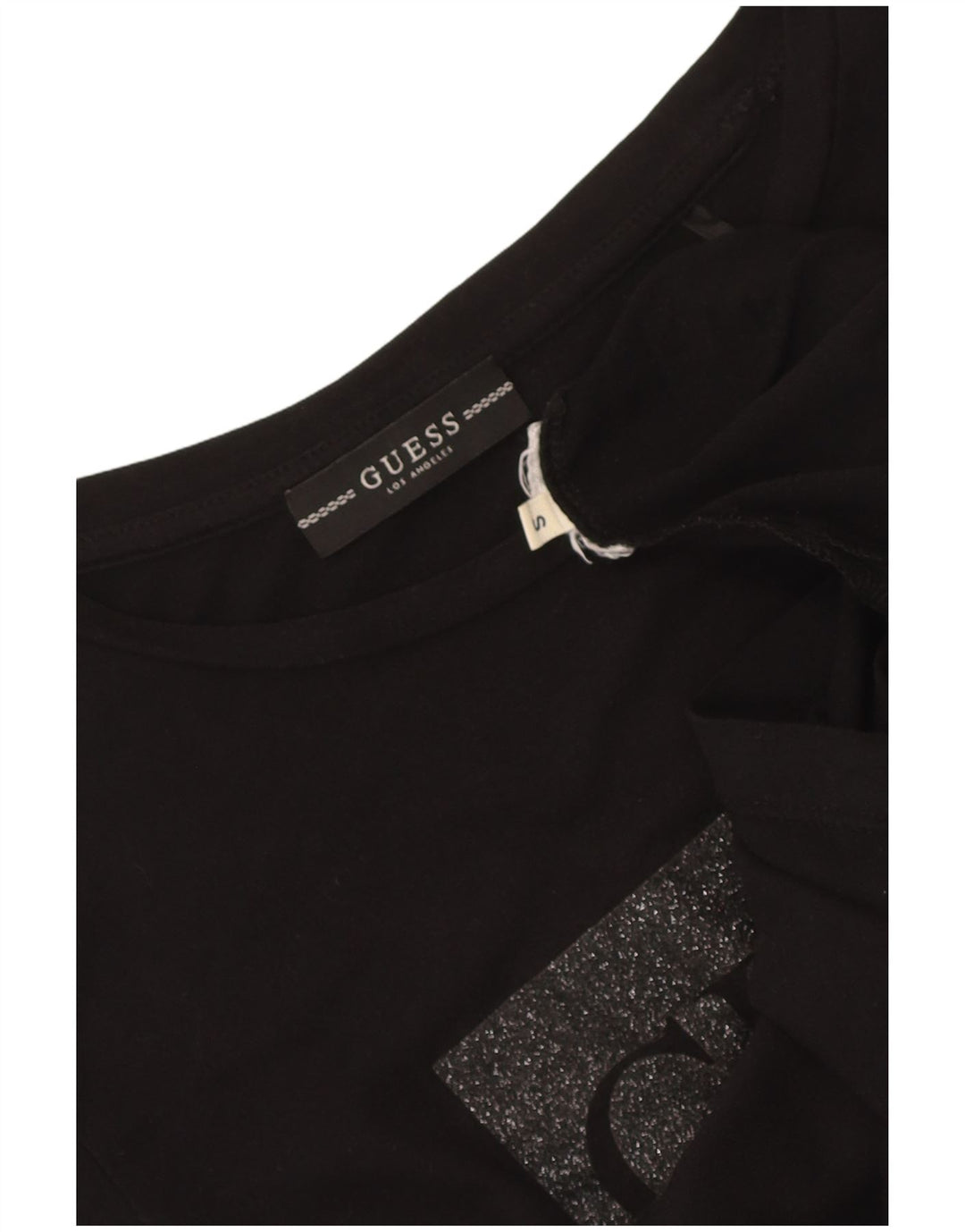 Guess T-shirt grafica da donna Top UK 10 Small Nera