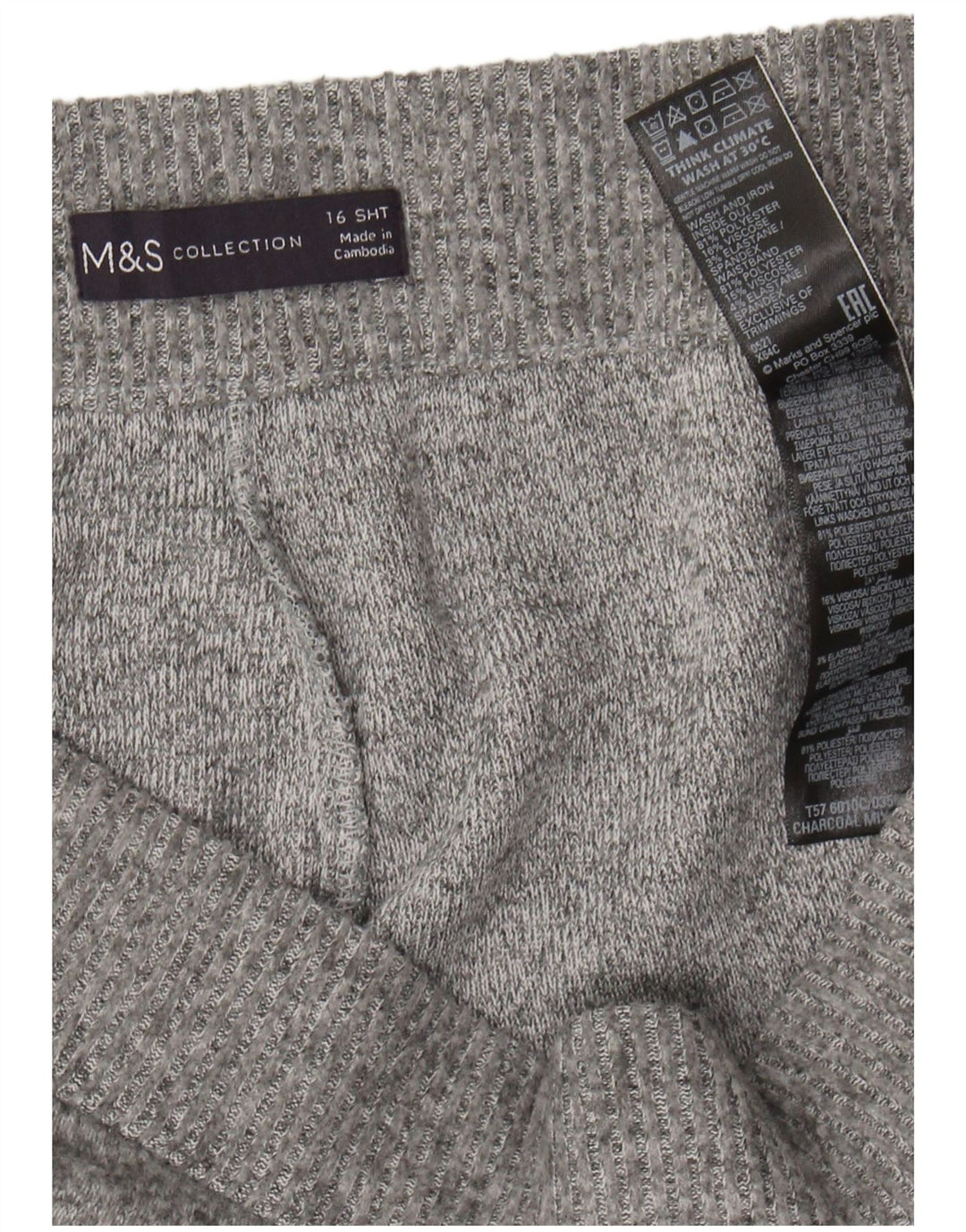 MARKS & SPENCER Womens Tracksuit Trousers UK 16 Large Grey Polyester