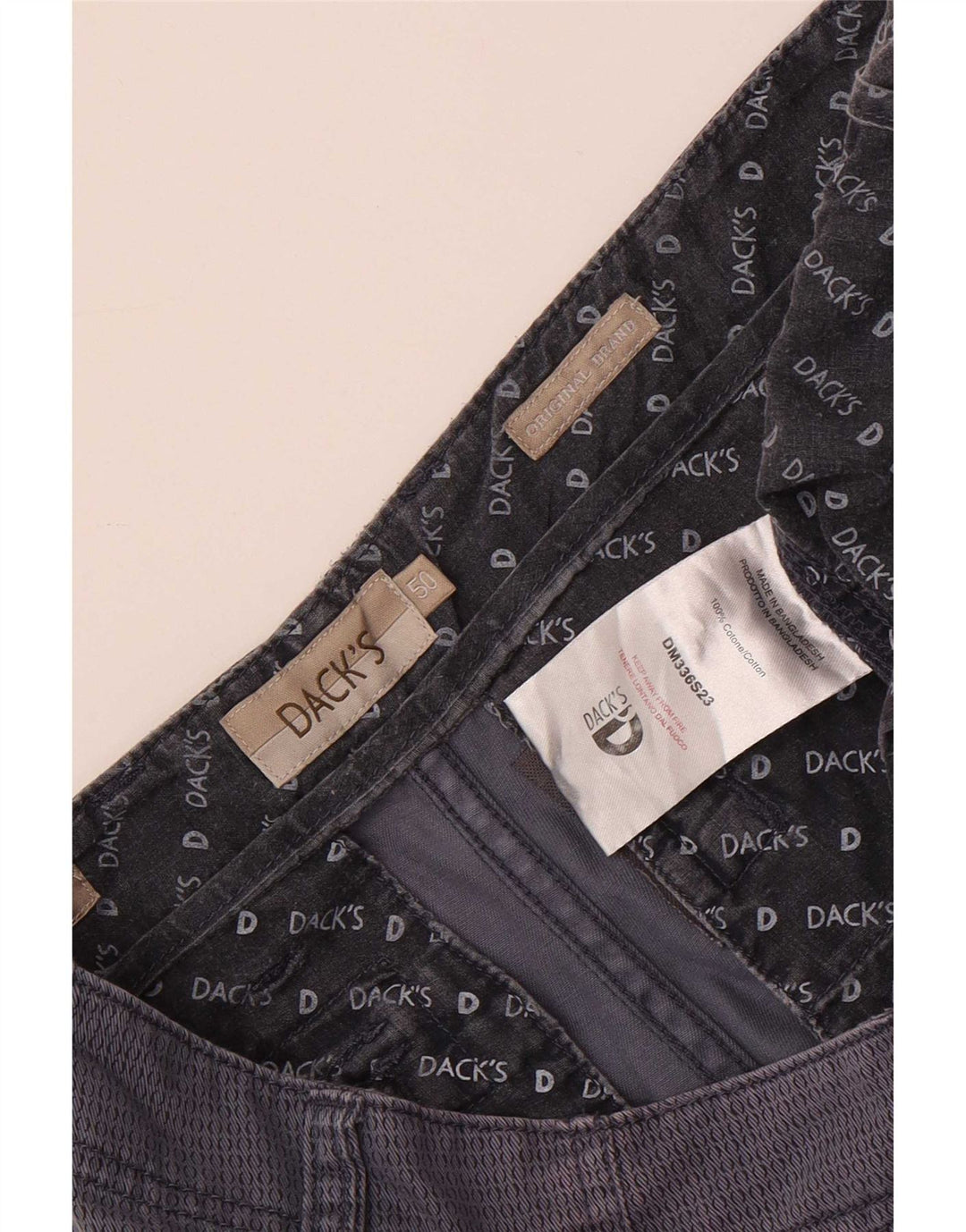 Pantaloncini cargo da uomo di Dack IT 50 Large W34 cotone maculato blu navy
