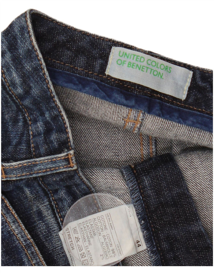 Gonna Benetton Donna Denim IT 44 Media W32 Blu Navy Cotone