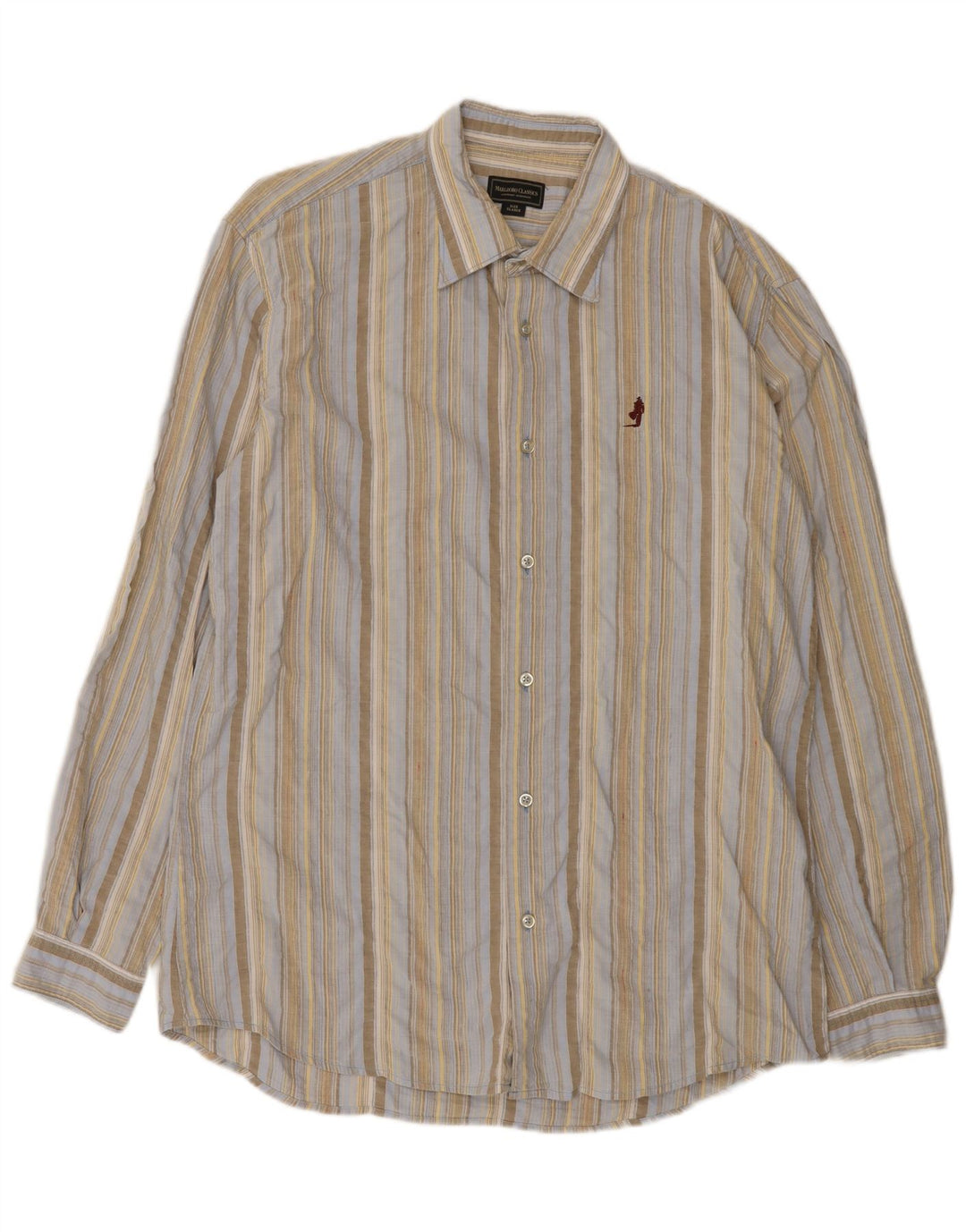 Camicia da uomo Marlboro Classics XL in cotone a righe blu
