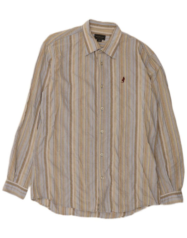 Camicia da uomo Marlboro Classics XL in cotone a righe blu
