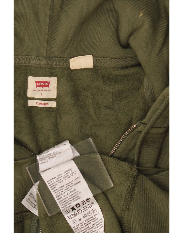 Maglione con cappuccio e zip standard da uomo Levi's, grande, in cotone kaki