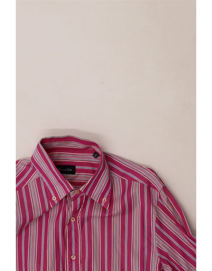 MASSIMO DUTTI Mens Shirt XL Pink Striped Cotton Vintage Massimo Dutti and Second-Hand Massimo Dutti from Messina Hembry 