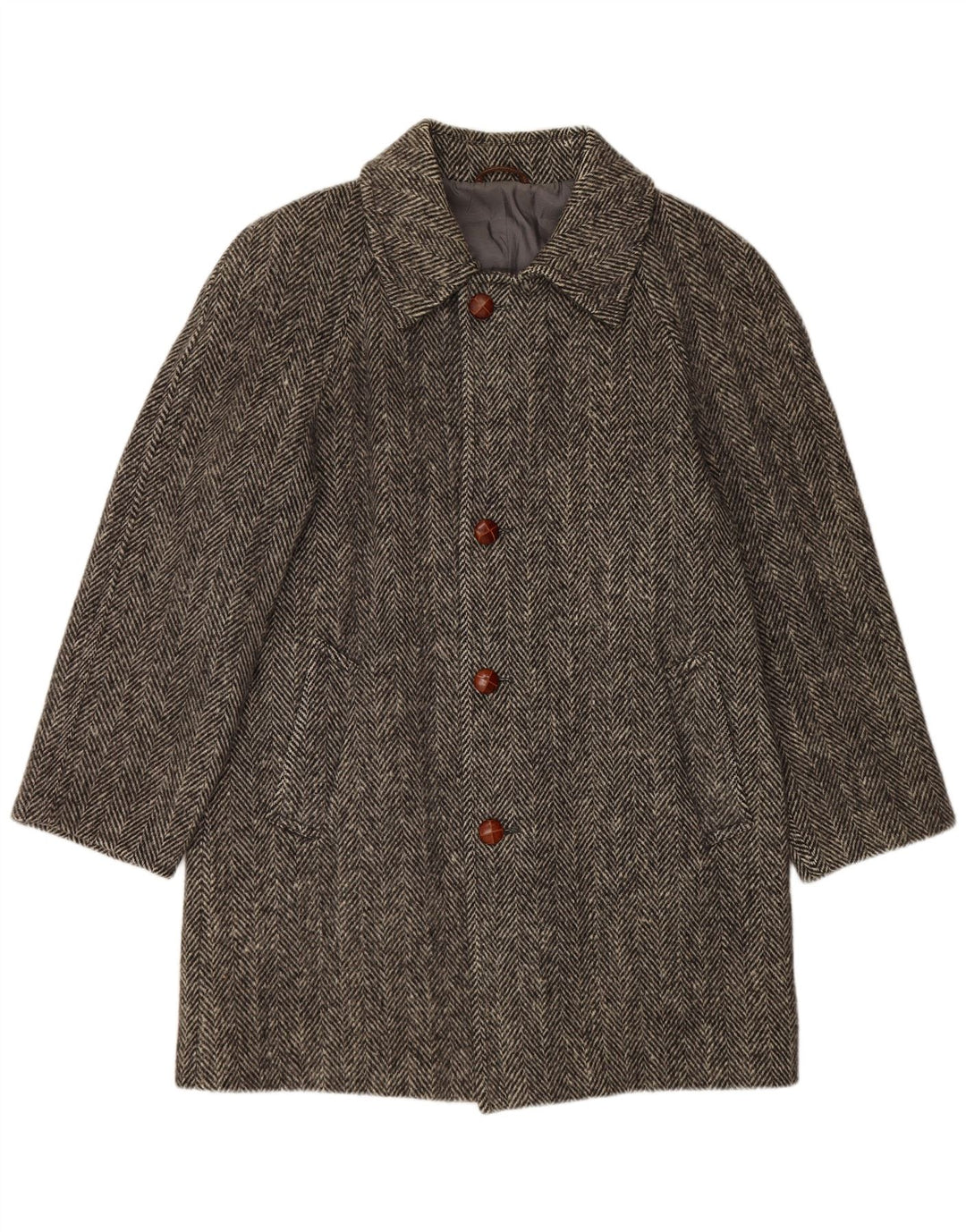 Soprabito da uomo BLUE DEVIL UK 38 Lana a spina di pesce grigio medio