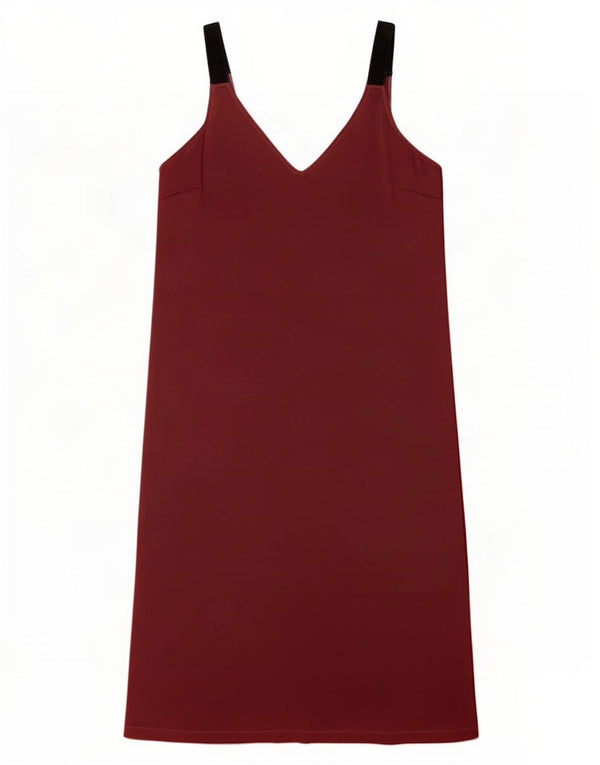 Abito sottoveste da donna Marks & Spencer UK 12 Blocco colore bordeaux medio