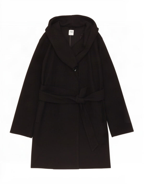 Cappotto con cappuccio da donna Zara UK 20 2XL poliestere nero