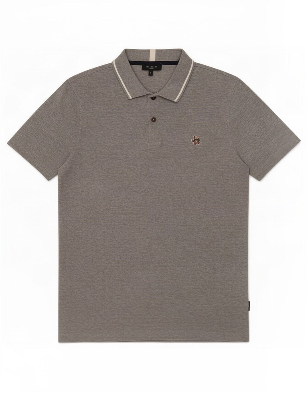 Polo da uomo Ted Baker taglia 3 in cotone grigio medio