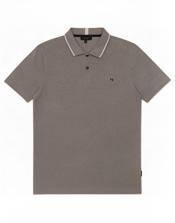 Polo da uomo Ted Baker taglia 3 in cotone grigio medio