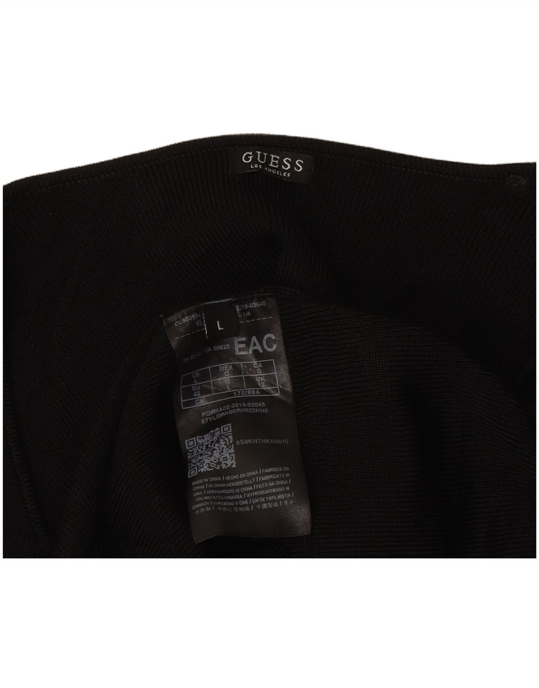 Guess Womens Top Long Sleeve UK 12 Medium Black Rayon