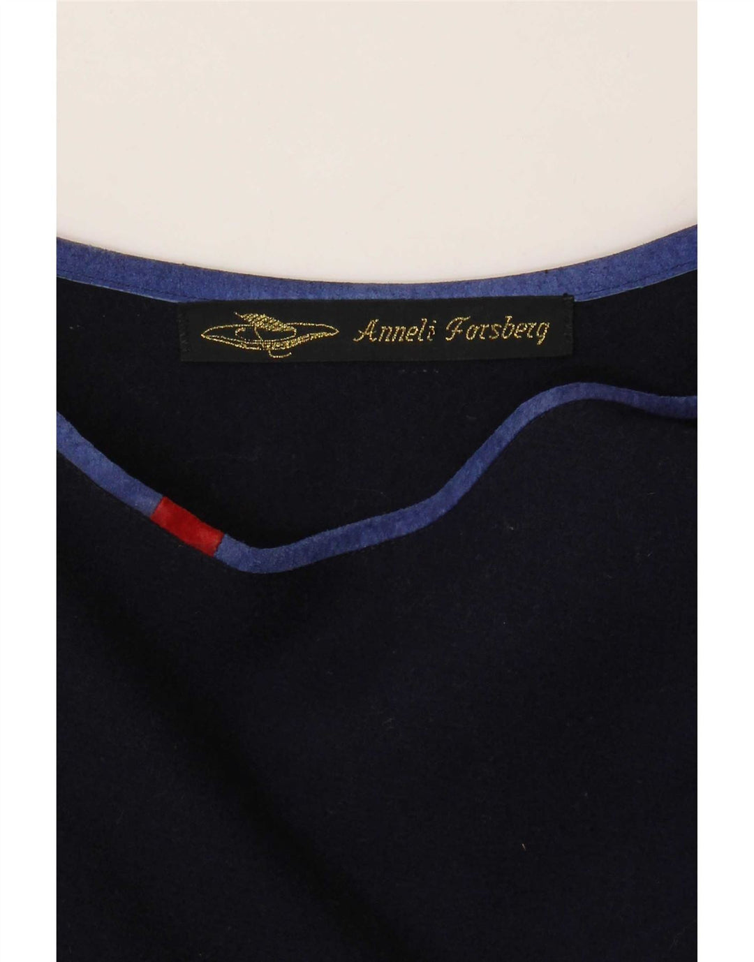 Top asimmetrico da donna vintage UK 18 XL blu navy