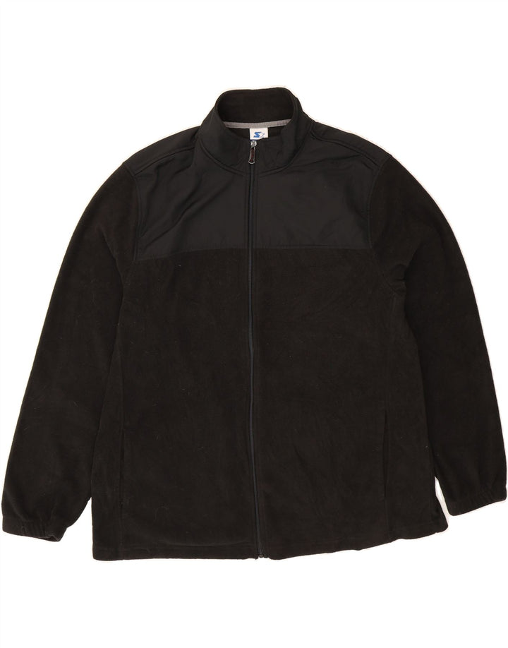 STARTER Mens Fleece Jacket UK 42 XL Black Colourblock Polyester Vintage Starter and Second-Hand Starter from Messina Hembry 