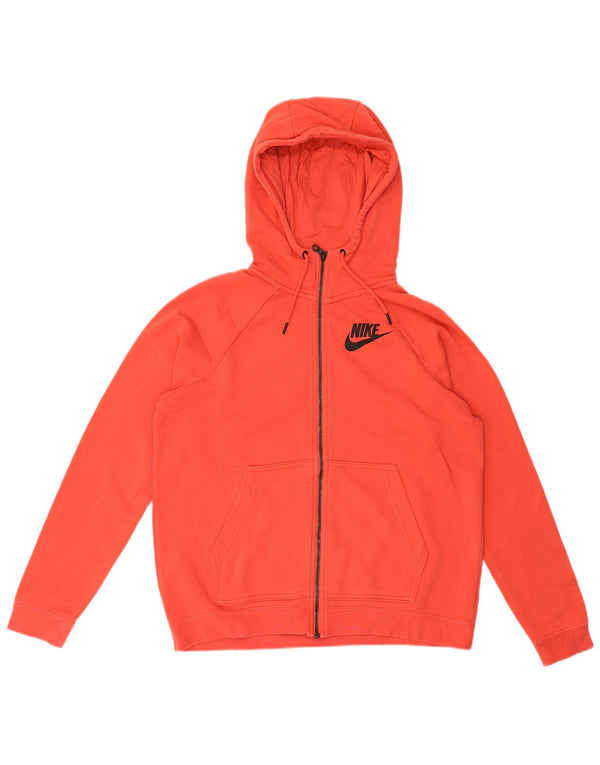 Felpa con cappuccio e zip oversize da donna Nike UK 14 cotone rosso medio