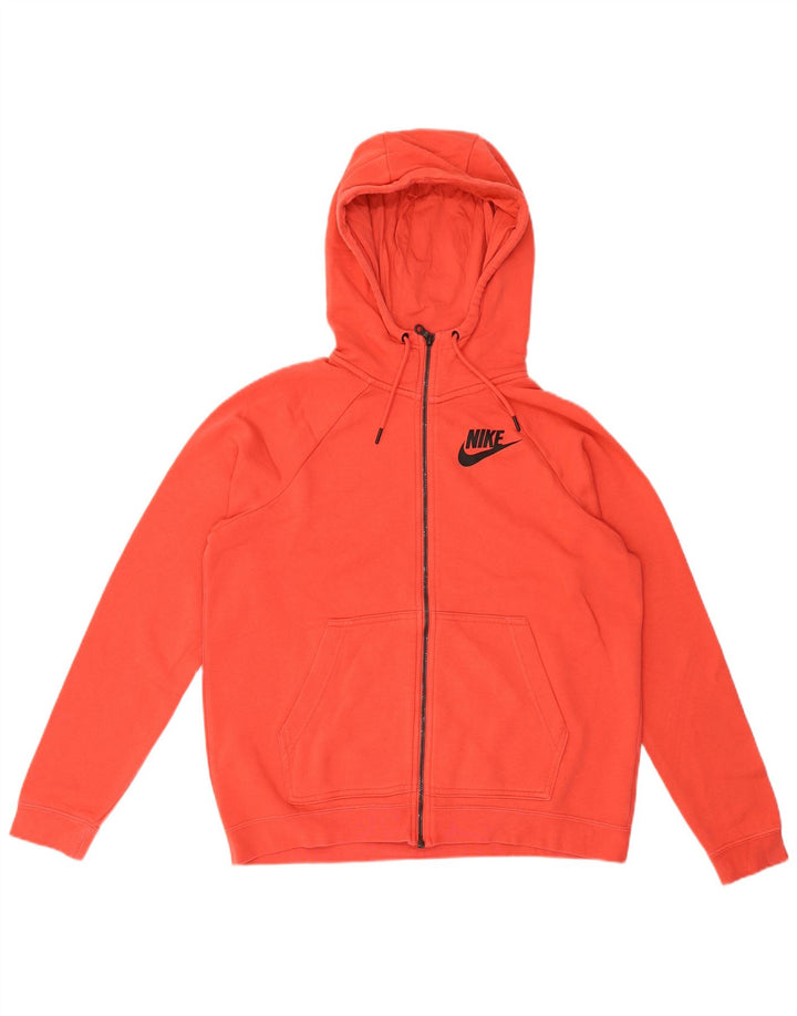 Felpa con cappuccio e zip oversize da donna Nike UK 14 cotone rosso medio