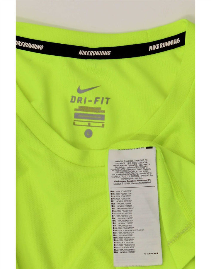 Top Nike Dri Fit da uomo a maniche lunghe, grande, in poliestere verde