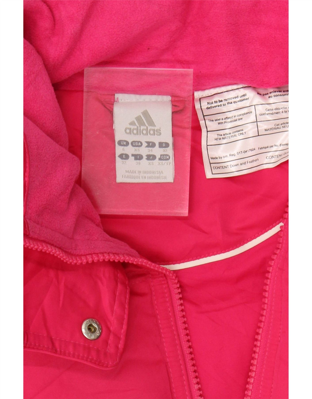 Gilet imbottito da donna Adidas UK 6 XS poliestere rosa