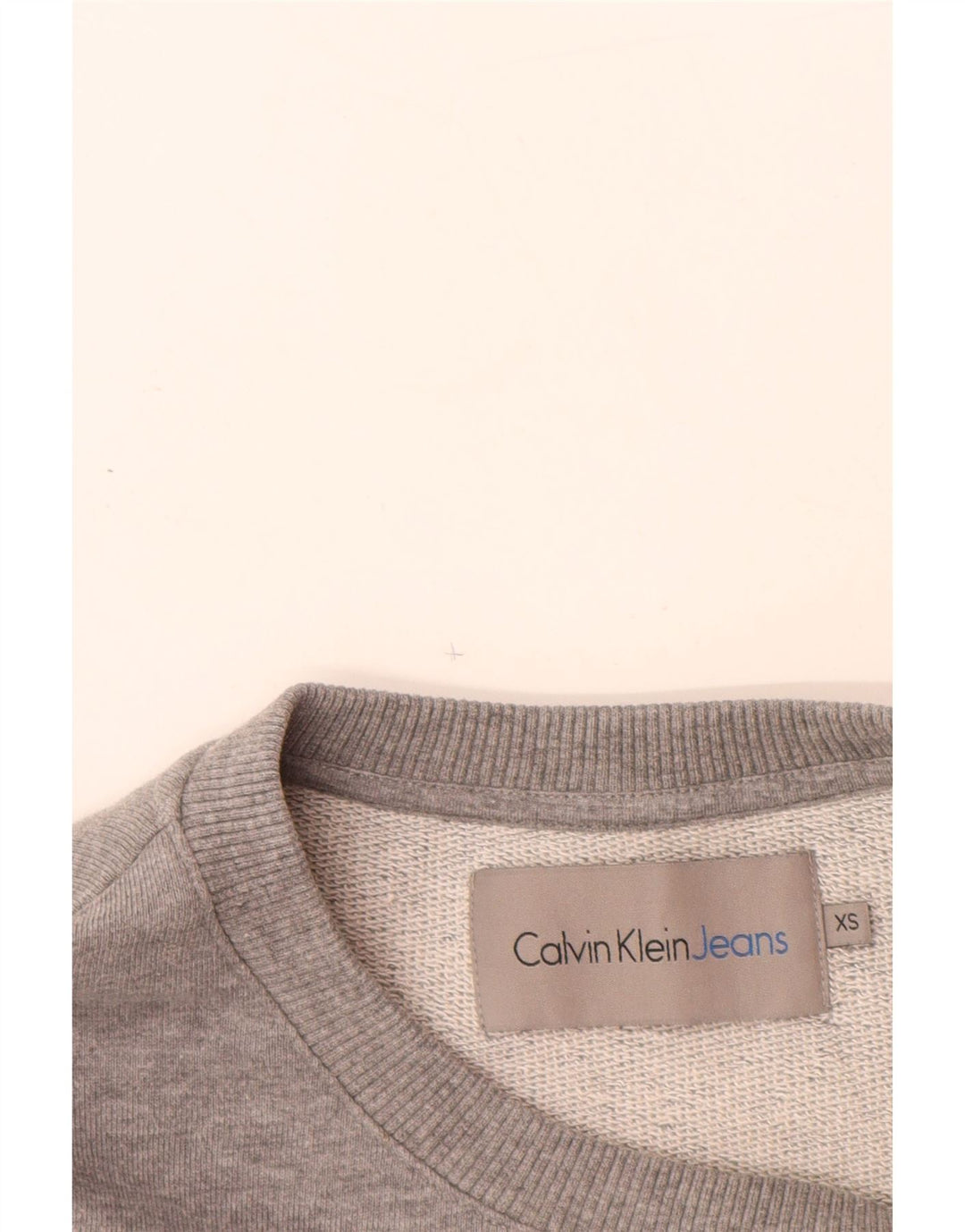 CALVIN KLEIN JEANS Felpa con grafica da uomo Maglione XS Cotone grigio