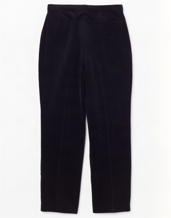 Pantaloni in velluto a coste a vita alta da donna Slimma UK 16 Large W30 L30 Blu navy