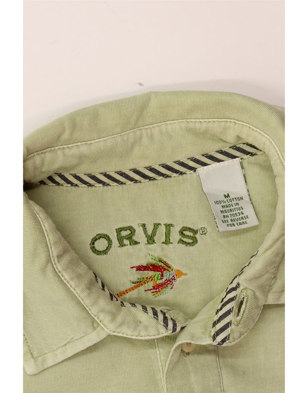 Polo da uomo ORVIS in cotone verde medio