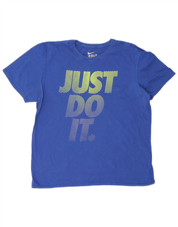 NIKE T-shirt grafica da uomo con taglio atletico, grande, blu