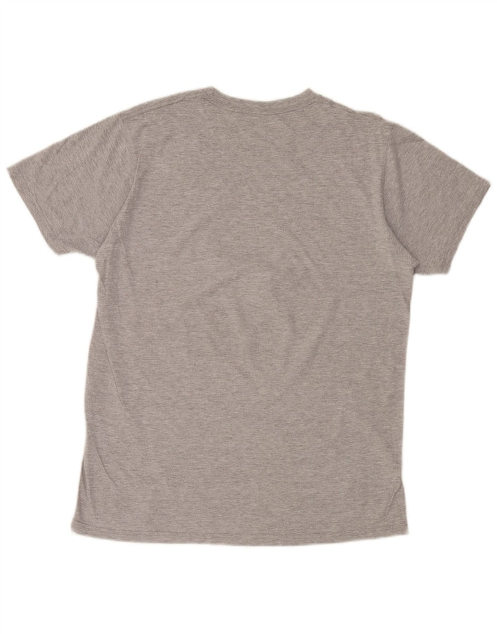 T-shirt grafica da uomo con vestibilità regolare Quiksilver Top in cotone mélange grigio medio