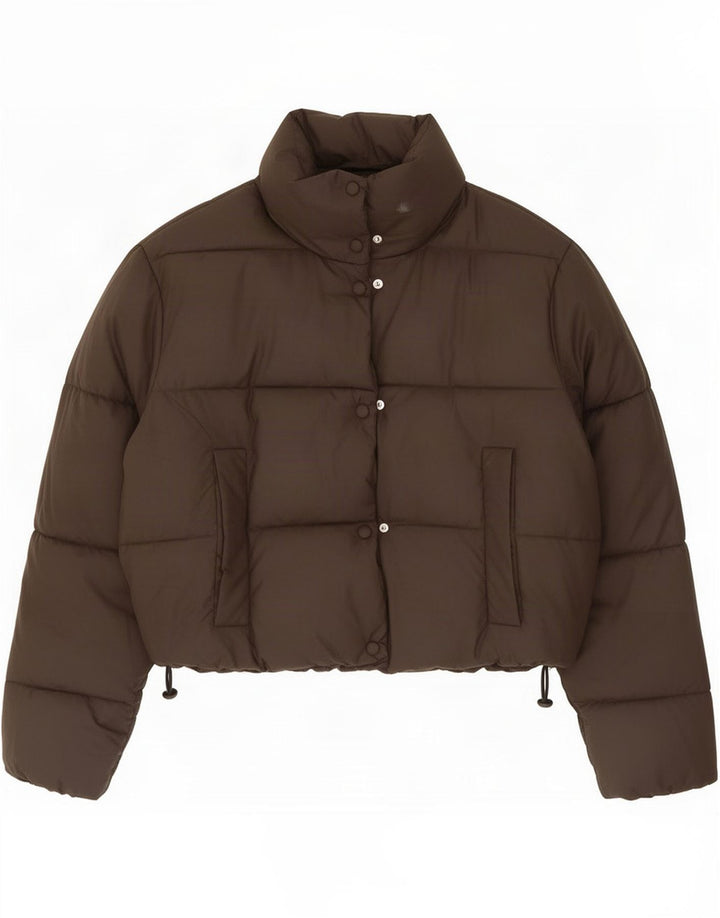 Giacca imbottita oversize corta da donna Zara UK 6 XS poliestere marrone