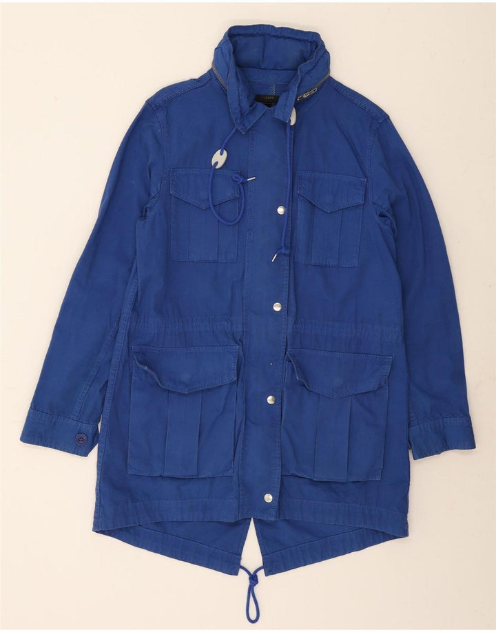 J. CREW Womens Oversized Parka Jacket UK 10 Small Blue Cotton Vintage J. Crew and Second-Hand J. Crew from Messina Hembry 