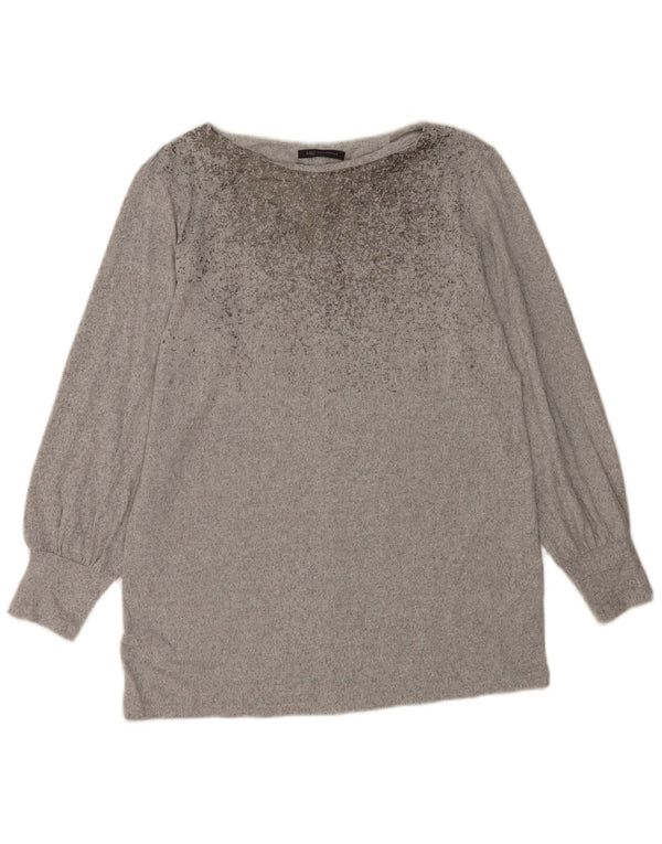 Top camicetta da donna Marks & Spencer UK 14 Poliestere screziato grigio medio