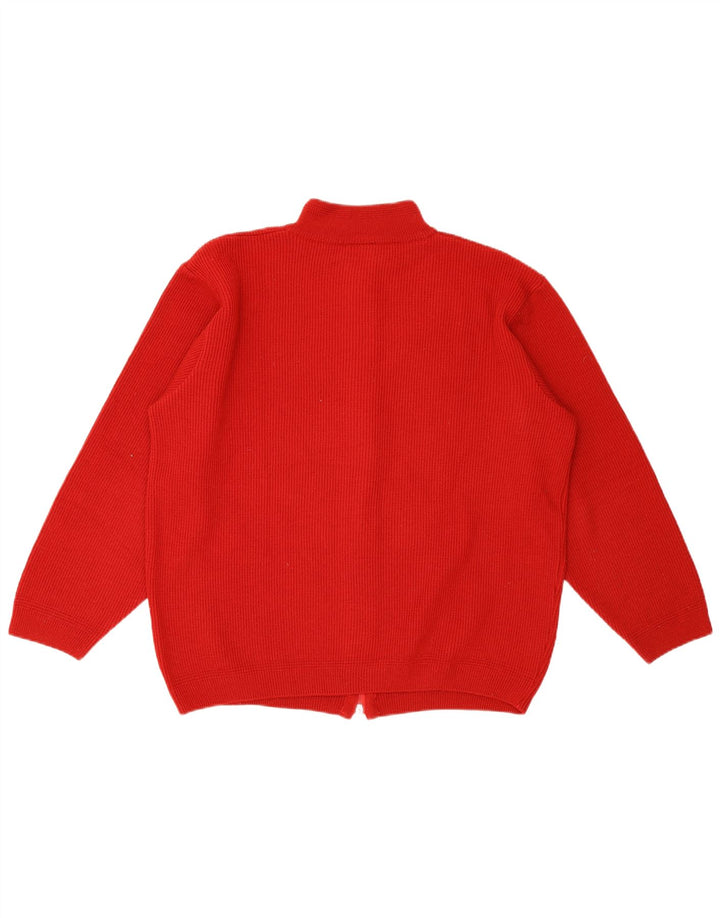 Maglione cardigan da uomo Lacoste taglia 6 XL lana rossa