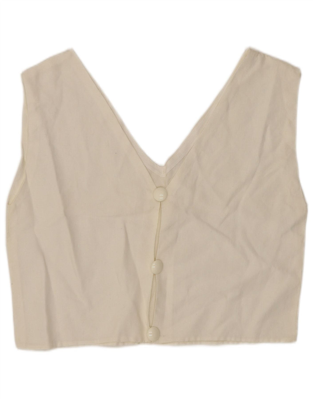 Camicetta senza maniche corta da donna VINTAGE UK 12 medio bianco