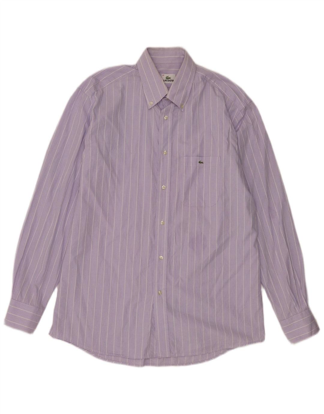 Camicia da uomo Lacoste taglia 42 grande cotone a righe viola