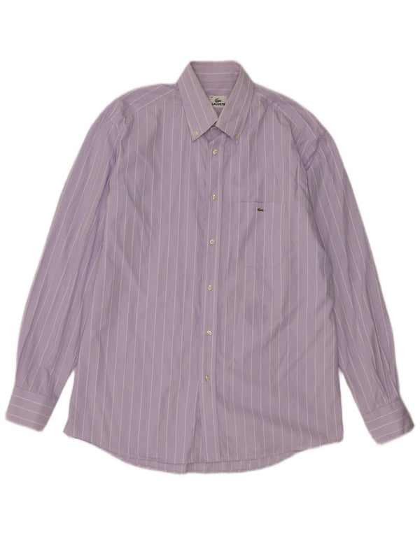 Camicia da uomo Lacoste taglia 42 grande cotone a righe viola