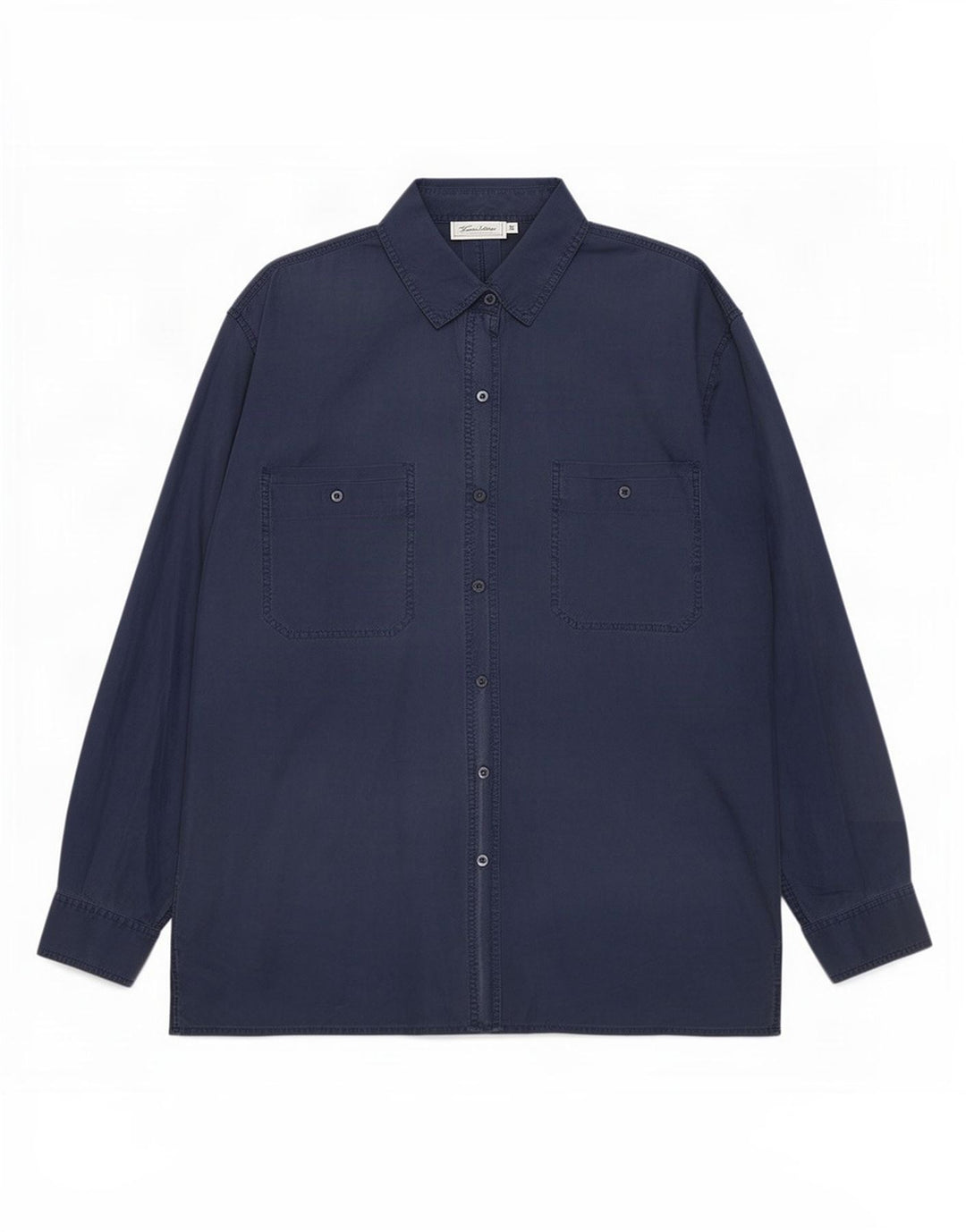 Camicia da donna vintage UK 14 seta blu navy media