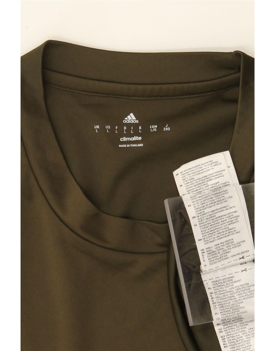 T-shirt Adidas Climalite da uomo, grande, in poliestere kaki